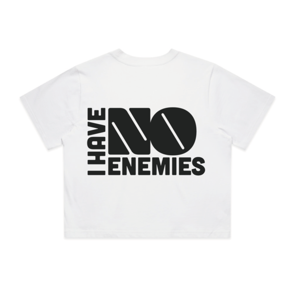 IHNE Crop Signature Tee – White/Dark Grey