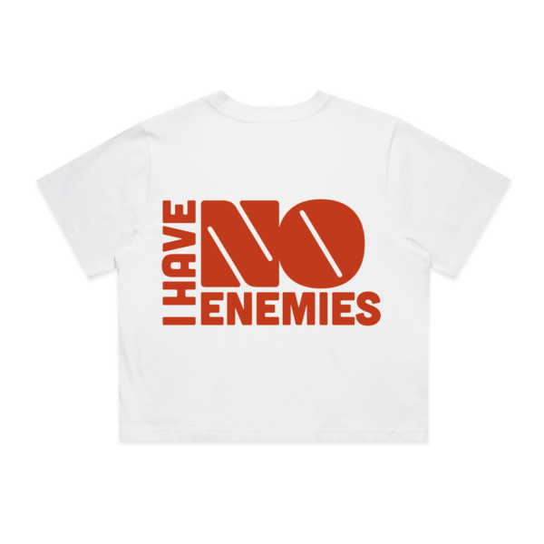 IHNE Crop Signature Tee – White/Terracotta