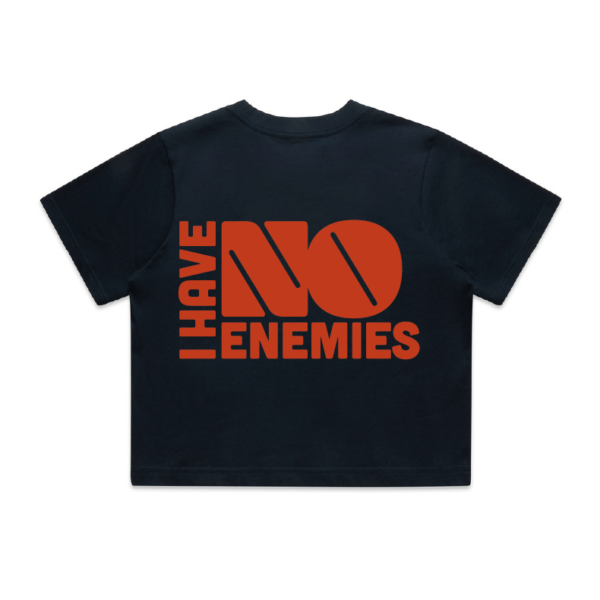 IHNE Crop Signature Tee – Navy/Terracotta