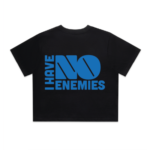 IHNE Crop Signature Tee – Black/Cobalt Blue
