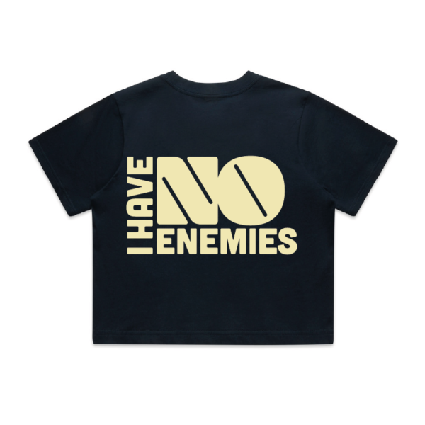 IHNE Crop Signature Tee – Navy/Jolly Yellow